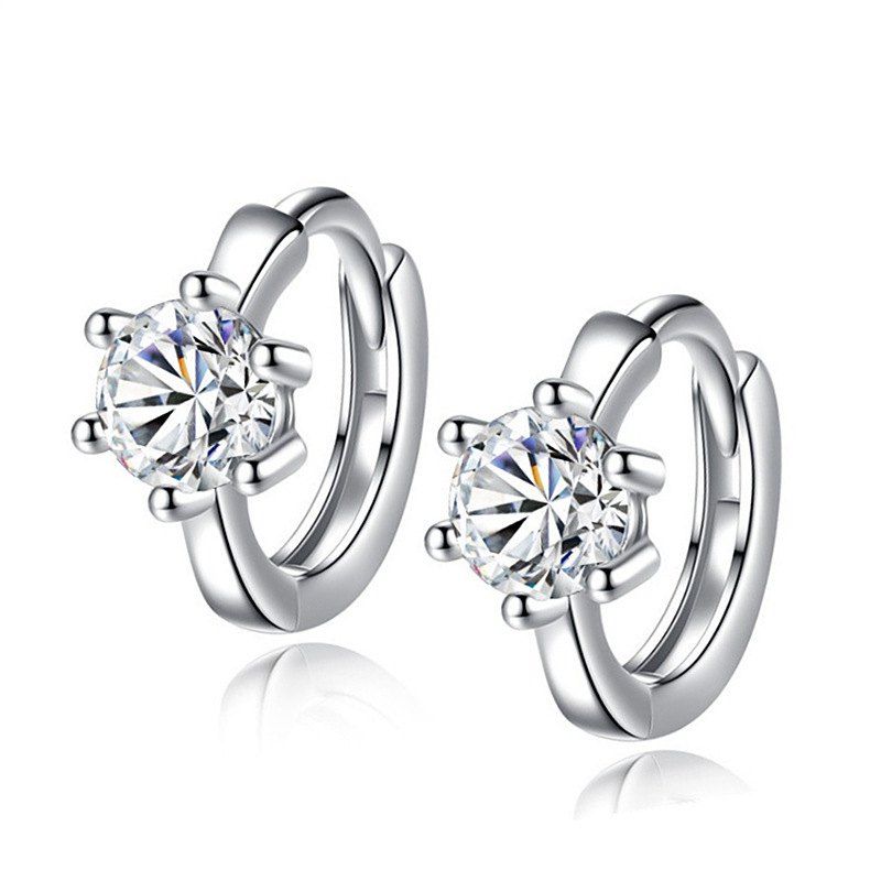 

Fashionable and Personalized Silver Plated Earrings, White