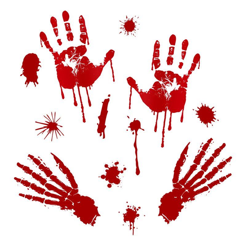 [36% OFF] Horror Bloody Handprint Footprint Decal Creepy Sticker | Rosegal