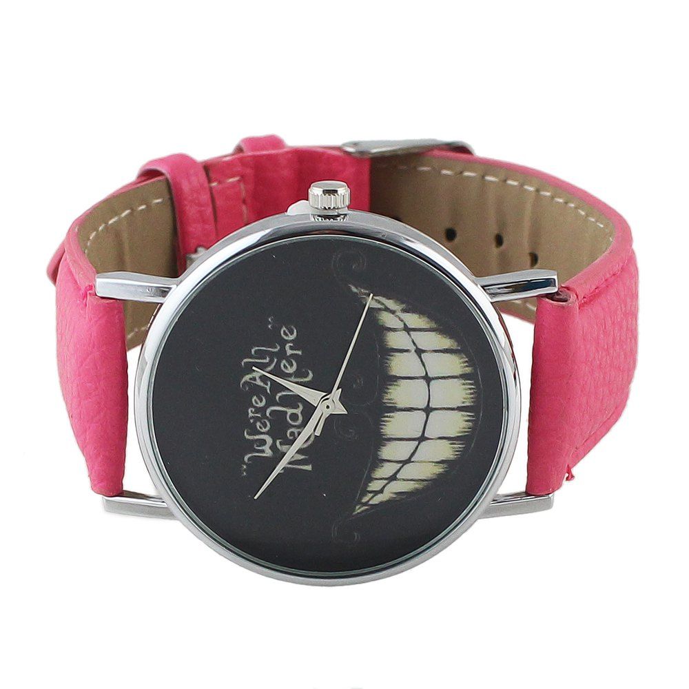 

Casual Sports Colorful PU Leather Grimace Pattern Watch, Multi-c