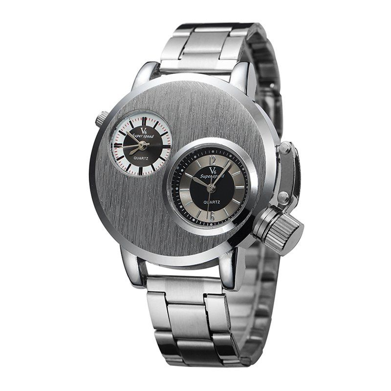 

V6 Luxury Analog Men's Military Sports Stainless Steel Quartz Wrist Watch, Silver