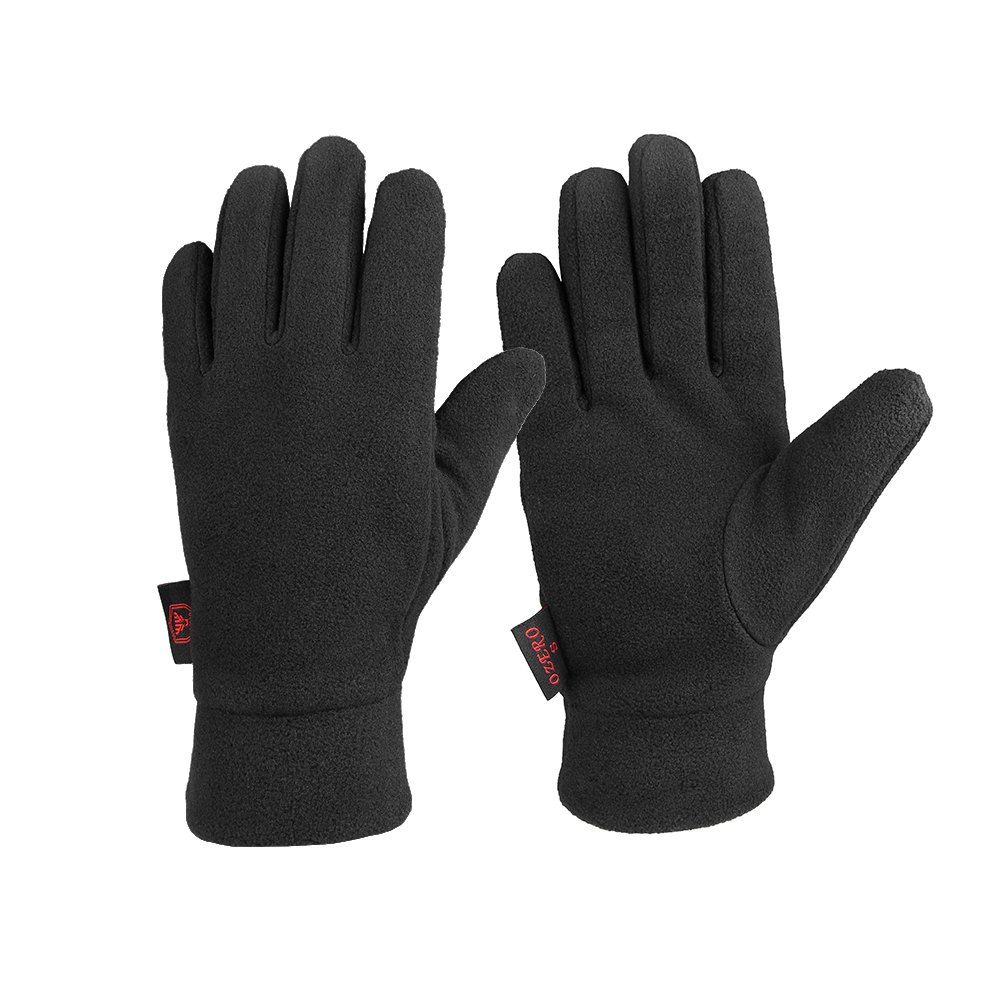

OZERO Polar Fleece Warm Gloves Winter Outdoor Sports, Black