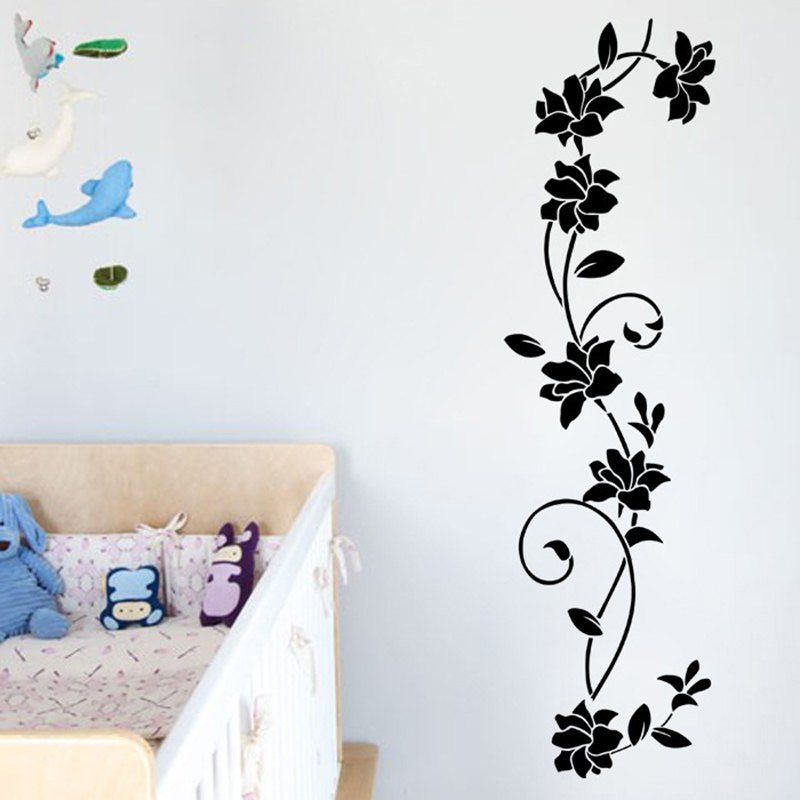 

Romance Fashion Botanical Wall Stickers Decorative, Black
