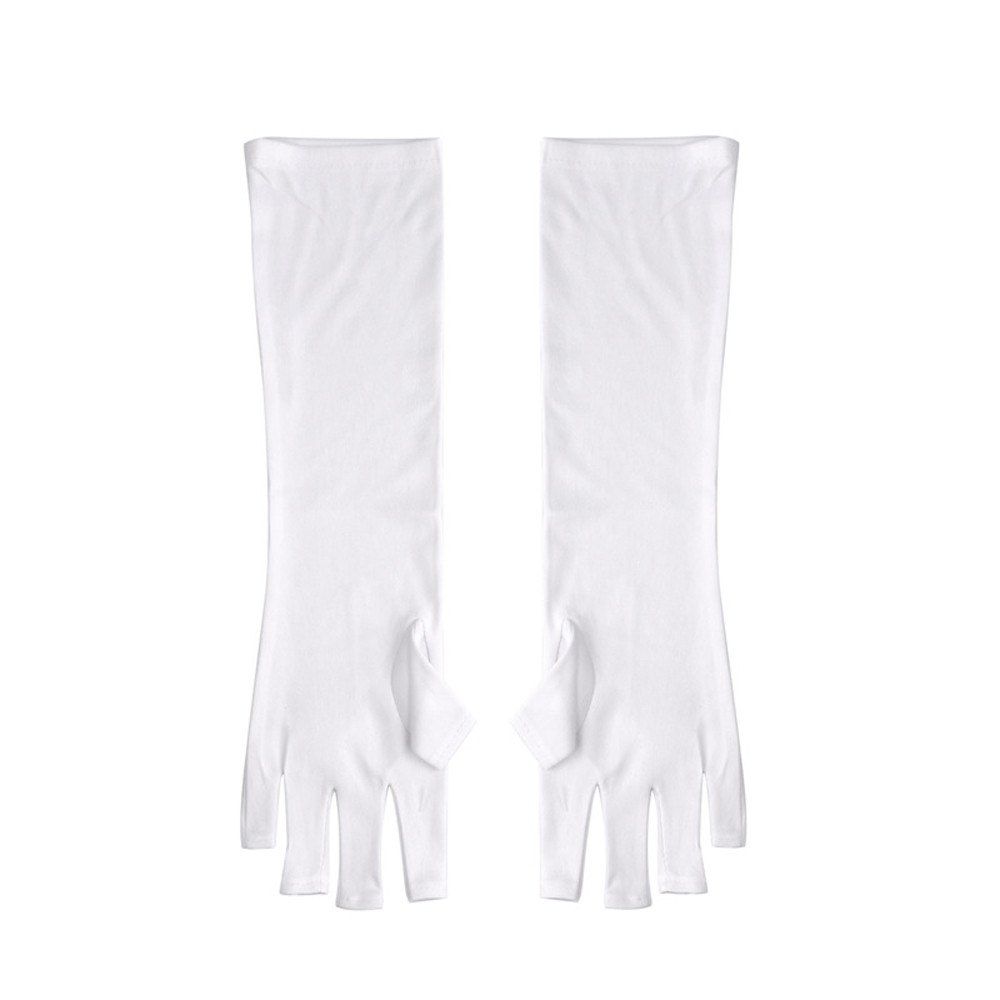 

1 Pair Nail UV Radiation Protection Glove LED Gel Curing Lamp Partner, Milk white