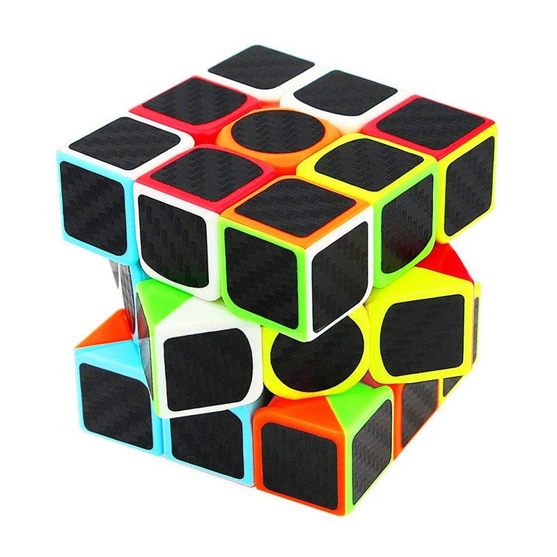 

Children Educational Toy Black Carbon Fiber Three Order Magic Cube, Multi