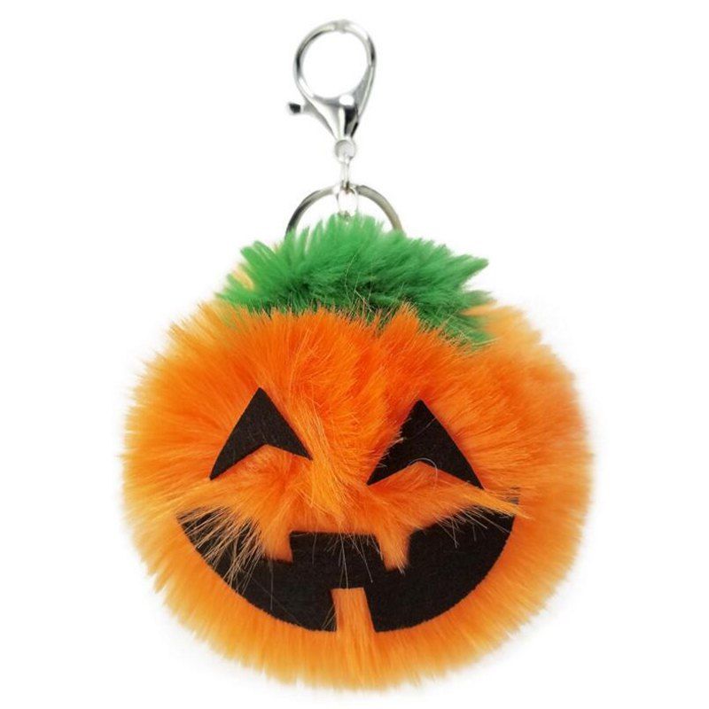 

Halloween Pumpkin Light Plush Keychain Pendant, Multi