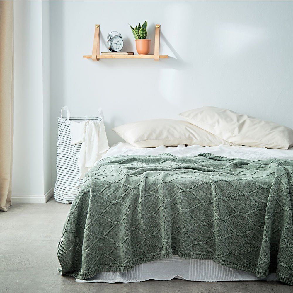 Cotton Throw Blanket Couch Sofa Chair Soft Warm Cable Knit Decorative Blankets Cotton Throw Blanket Couch Sofa Chair Soft Warm Cable Knit Decorative Blankets