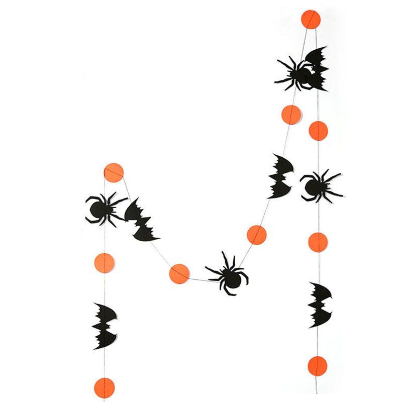 

Halloween Horror Spider Orange Paper Banner Hanging Garland, Multi-a