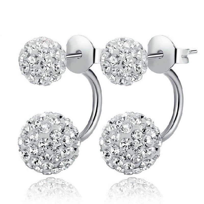 

Female Fashion Minimalist Princess Diamond Earrings, Silver