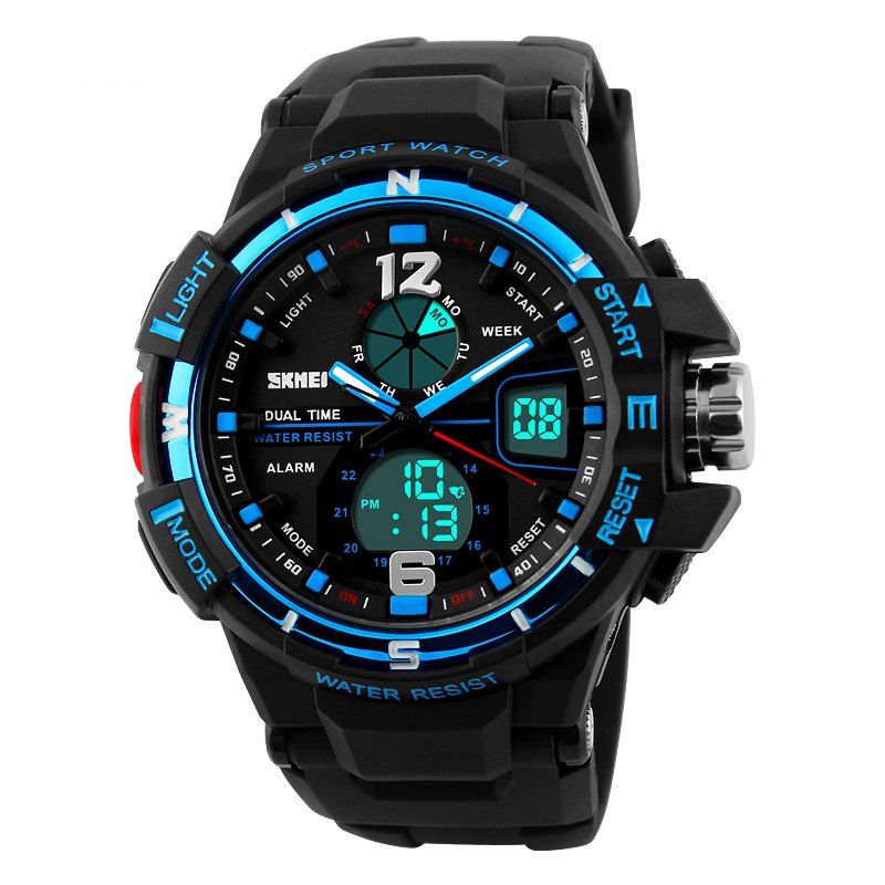 

SKMEI Men Digital Waterproof Chronograph Sports Fashion Quartz Wrist Watch, Blue;black;red;yellow