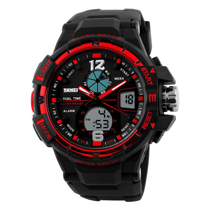 

SKMEI Men Digital Waterproof Chronograph Sports Fashion Quartz Wrist Watch, Red;black;blue;yellow