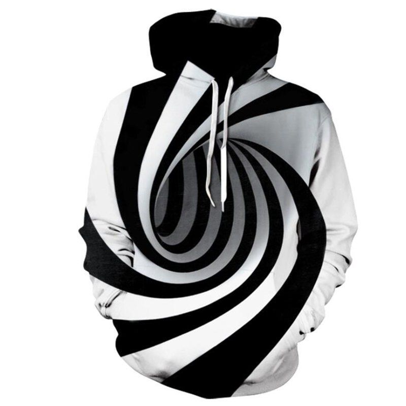

Men's Plus Size Active Long Sleeve Loose Hoodie Sweatshirt 3D Animal Print Hooded, White