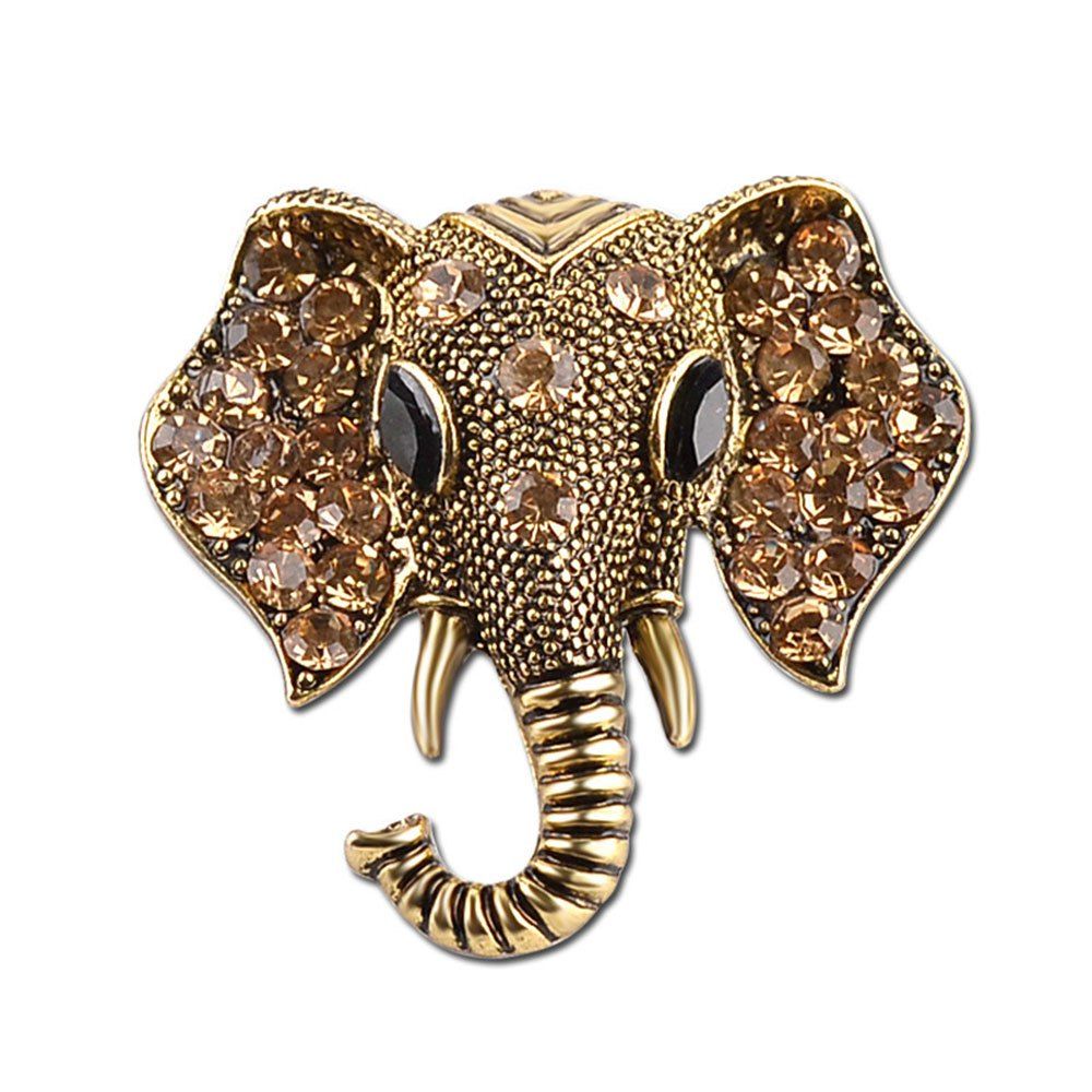

Anti Alloy Cartoon Zicron Elephant Nose Brooch, Gold