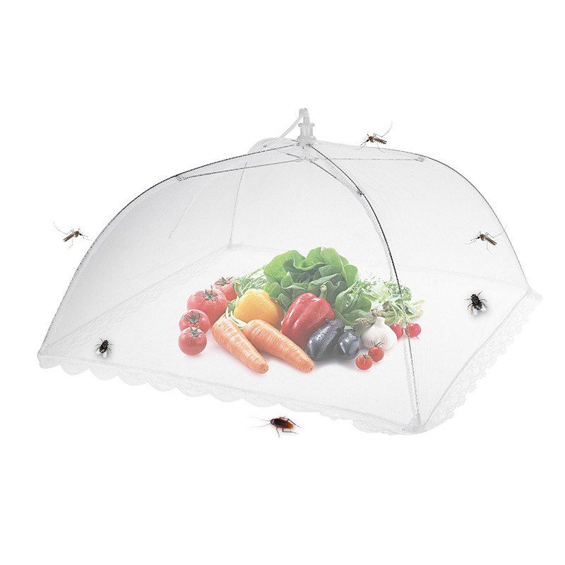 [38 OFF] 43cm Home Folding Dish Cover Fine Mesh Large Anti Fly Family Food Net Covers Rosegal