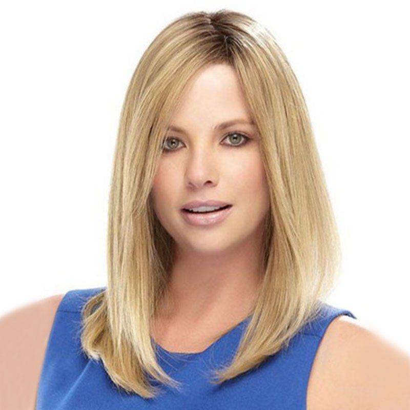 

Gradient Ramp Medium Long Straight Wig, Champagne gold