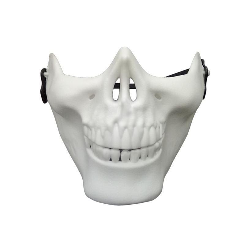 Chic Halloween Horror Half Chin Plastic Face Shield Human Skull Mask  