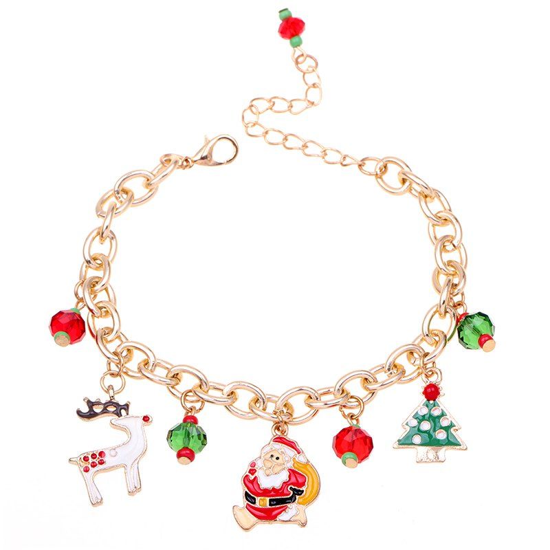 

Alloy Drop Oil Christmas Tree Bracelet, Multi