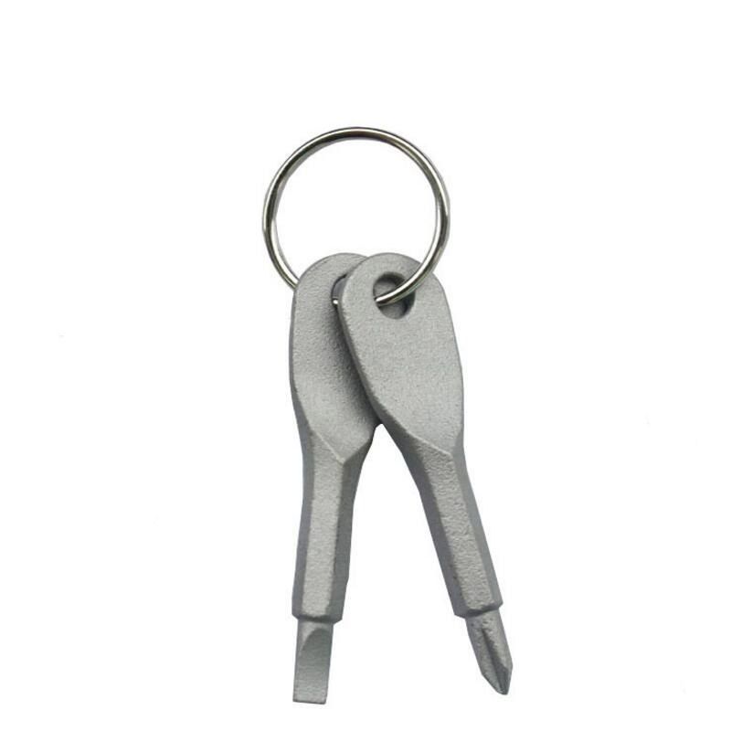 

Portable Stainless Steel Chain Screwdriver Flat Head Key Ring, Silver