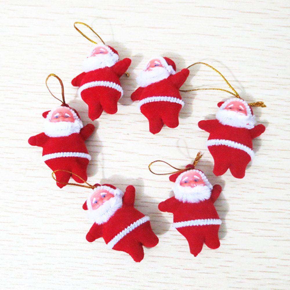 

6PCS Christmas Drop Ornaments Xmas Tree Hanging Decors, Red