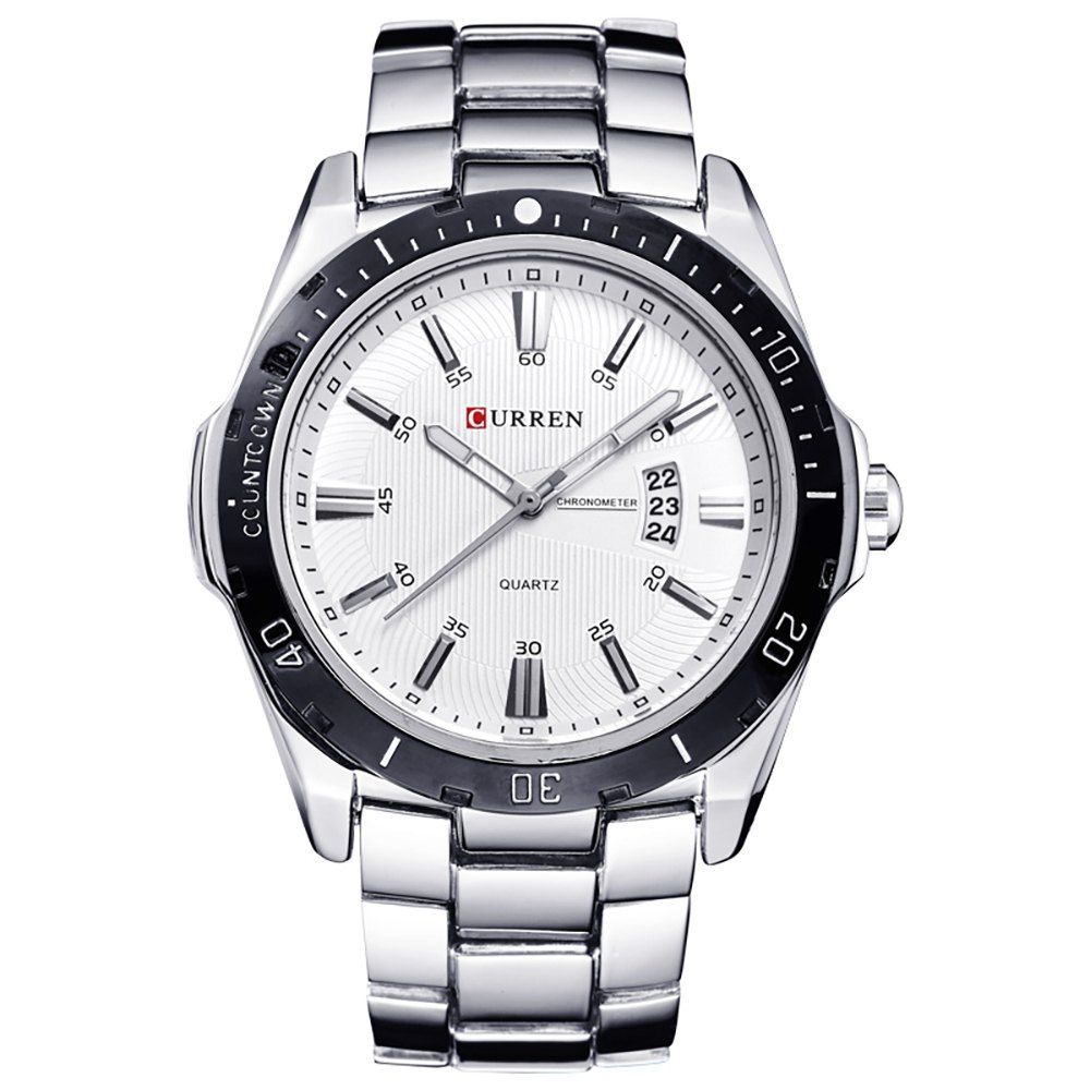 

CURREN Casual Business Calendar Steel Belt Men's Watch, White