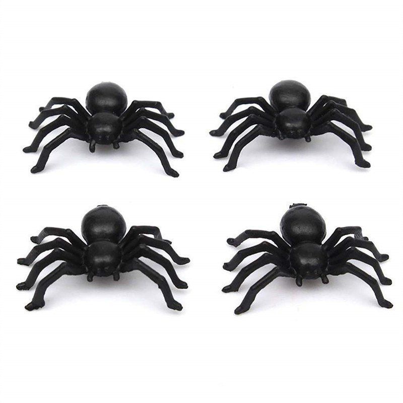 Best 20pcs Black Spider Halloween Decoration Festival Supplies Funny Prank Toys  