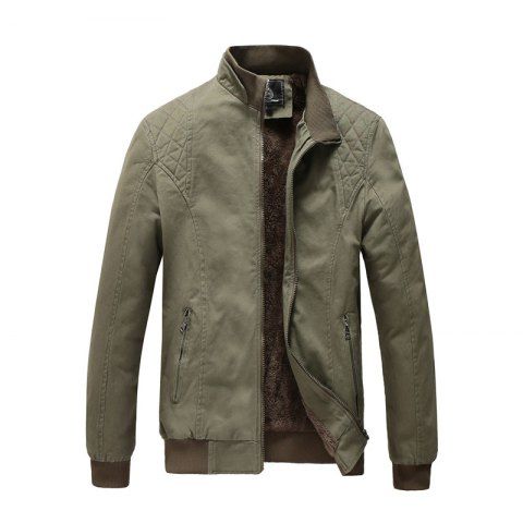 Men Plus Size Casual Jacket Fashion All Match Military Style Stand Collar