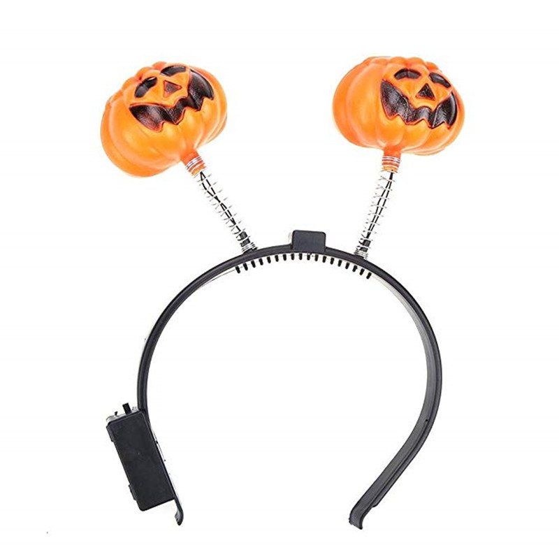 

Glowing Light Pumpkin Headband Halloween Costume Party Fancy Festival, Multi