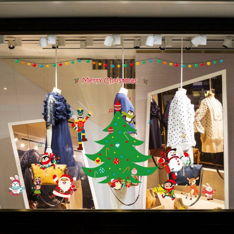 

Christmas Tree PVC Window Wall Sticker, Multi