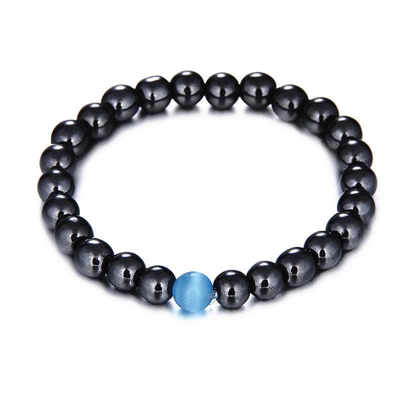 

Trend Fashion Men's Steel Ball Cat'S Eye Bracelet, Black