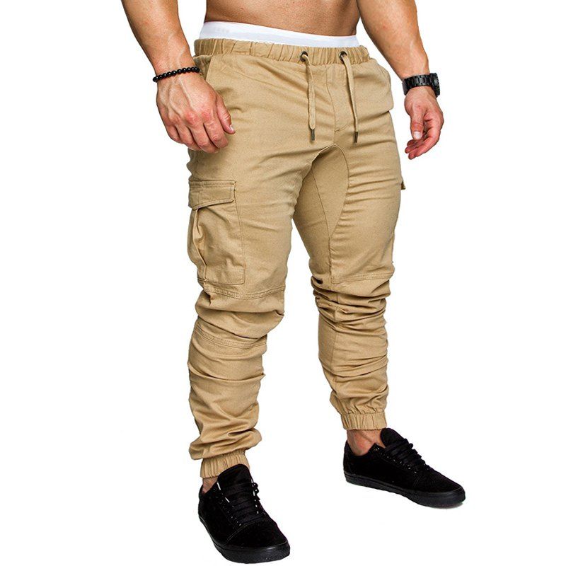 

Men Casual Elastic Sports Trousers Large Size, Khaki