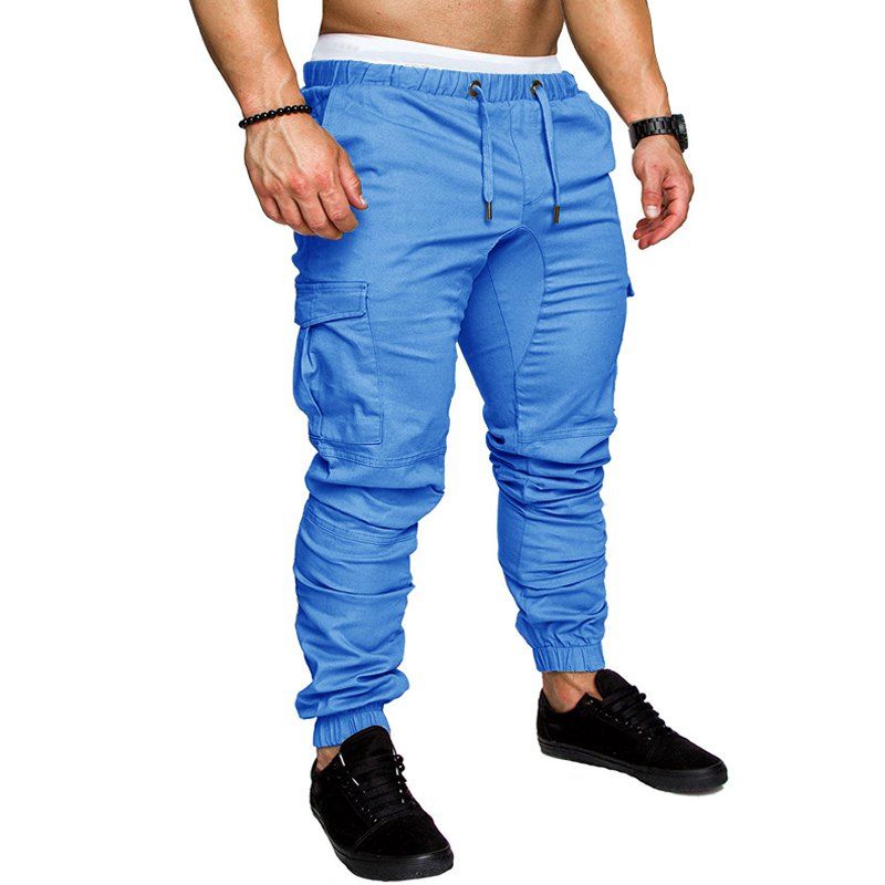 

Men Casual Elastic Sports Trousers Large Size, Ocean blue