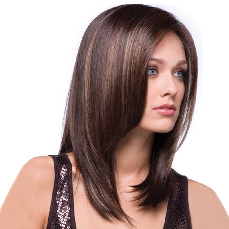 [47% OFF] Central Parting Hair Slim Face Gradient Ramp Wig | Rosegal