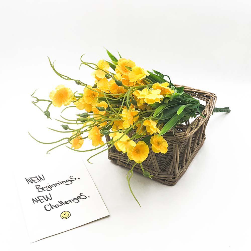 

Yellow Orchid Home Decoration Branch of Artificial Flowers, Sun yellow