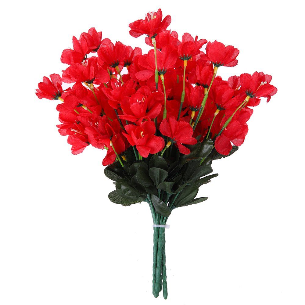 

Silk Artificial Lantern Flower 3 Heads Wedding Christmas Decorative Home, Red