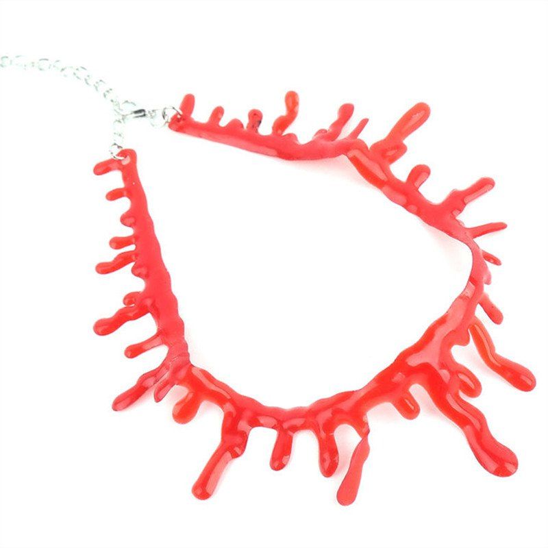 

Halloween Horror Blood Drop Collar Costume Necklace Decoration, Red