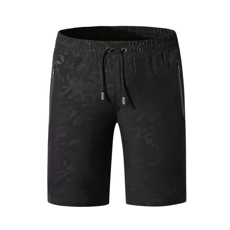 

Men Elastic Habric Printing Camouflage Quick-Drying Beach Pants, Black