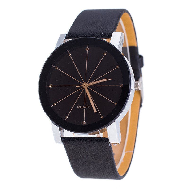 

New Fashion Men Casual Radial Quartz Sport Belt Watch, Black
