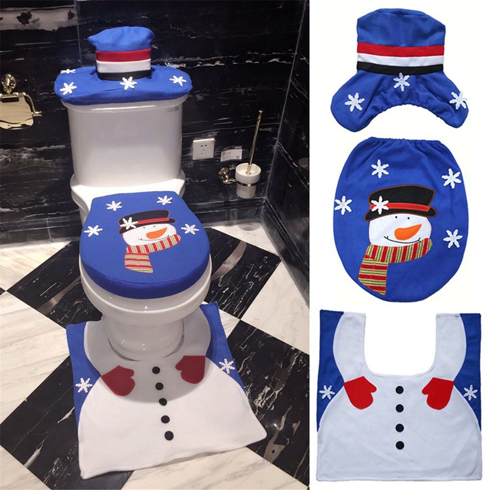 45 Off Snowman Toilet Seat Cover Happy Santa Closestool Snowman Toilet Seat Cover Happy Santa Closestool Decorations Rug Set