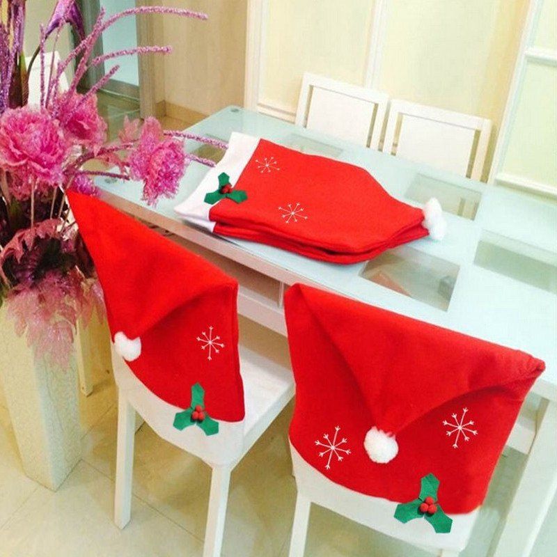 

Christmas Dinner Living Room Home Textile Dinner Decor Chair Cover Red