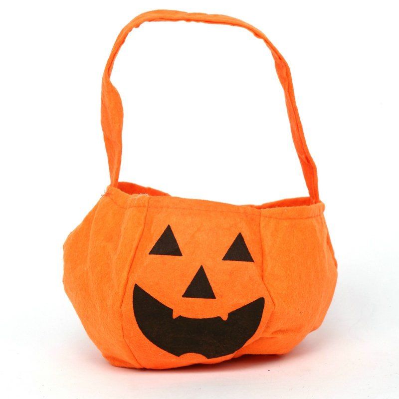 

YEDUO Halloween Kids Candy Children Handheld Pumpkin Bag, Dark orange