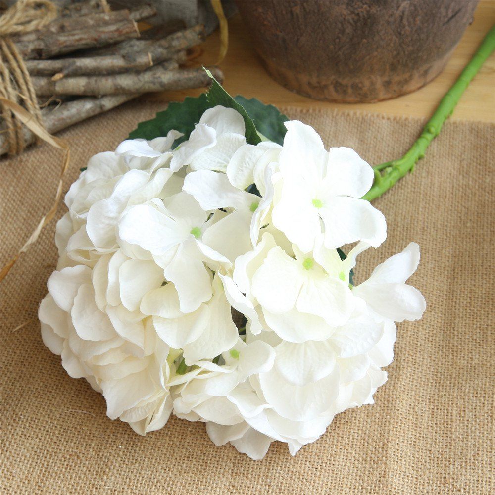 

Hydrangea Artificial Flower Home Decor Wedding Bridal Bouquet Party Display, Milk white