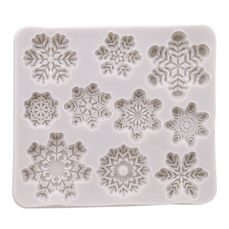 

3D Snowflake Lace Chocolate Mold Party DIY Fondant Baking Cake Decorating Tool, Milk white;white