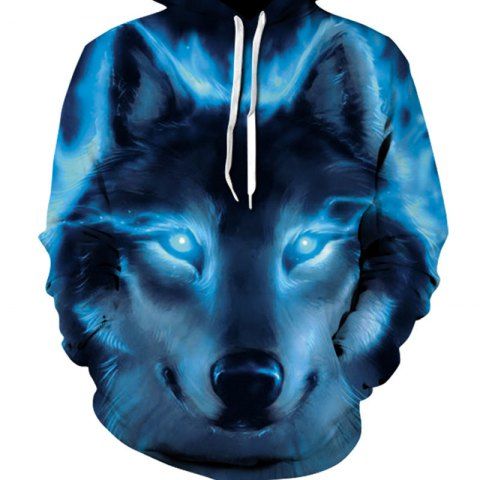 

3D Print Men's Sweater Coat Glamour Wolf Casual Graphic T-shirt Hoodies, Multi