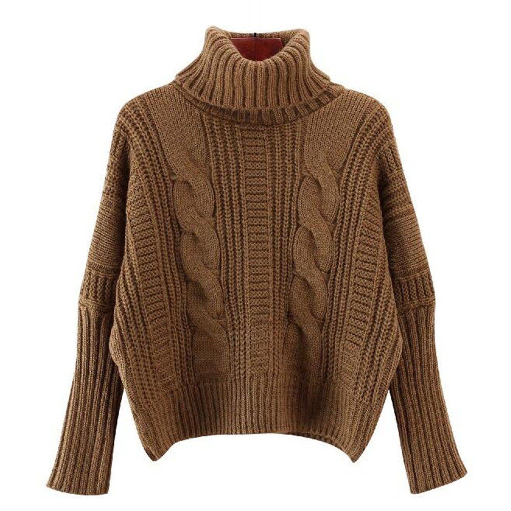 

Women's Long Sleeve Loose Sweater, Coffee