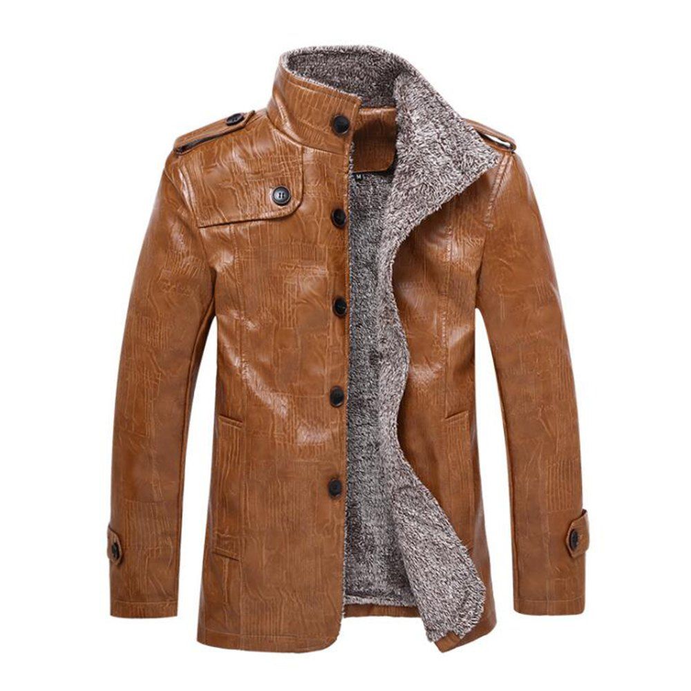 Autumn And Winter Men S Windbreaker Jacket Large Size Leather Fur One Lea