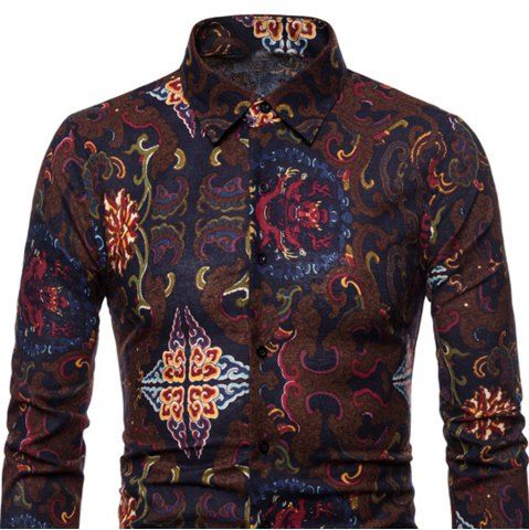 camisa color marron hombre