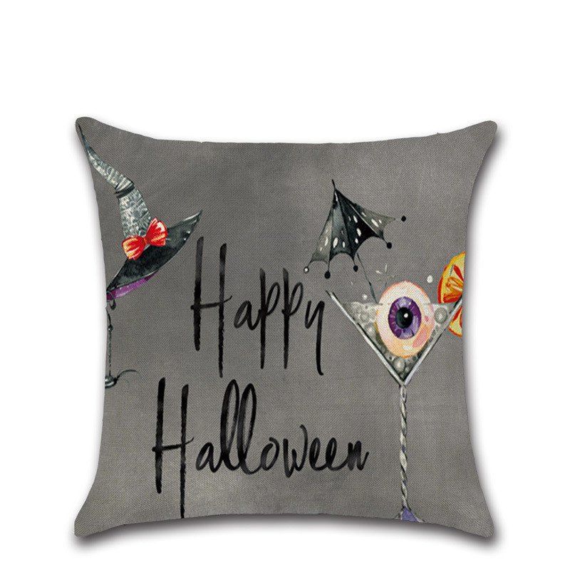 

Halloween Pumpkin Printed Cushion Cover Fall Square Pillow Case Sofa, Multi-f