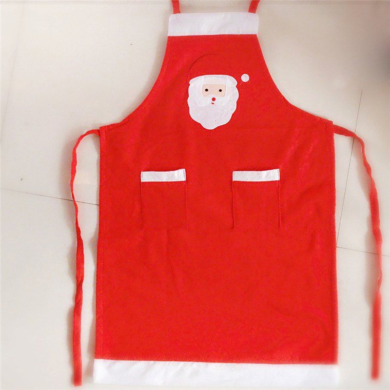 

Santa Claus Pattern Christmas Apron, Multi;multi-color