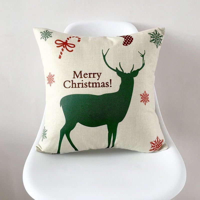 

Cushion Covers Christmas Decorations For Home Cotton Linen Pillow Cover, Multi-e