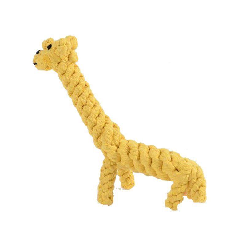 

Pet Chew Toy Dog Toys Hand-Made Refined Cotton Rope Weaving Giraffe Dog Toys, Rubber ducky yellow;brown