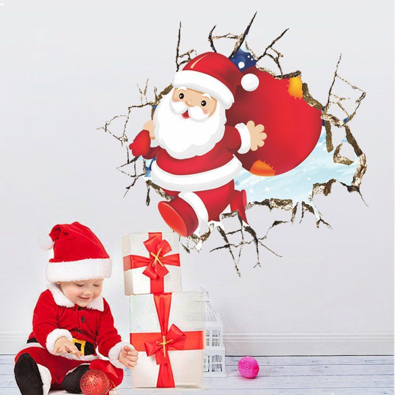 

Christmas Graphic Pattern DIY PVC Wall Sticker, Multi